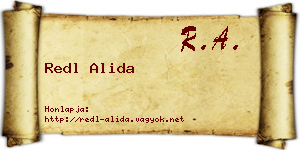 Redl Alida névjegykártya